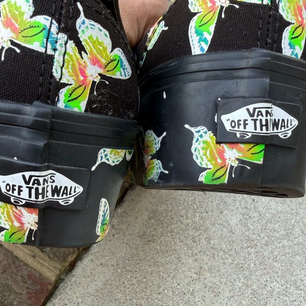 Vans Women’s Low Top Platform Stackform Neon Butterfly Print Shoes. Size 9. - Picture 14 of 14